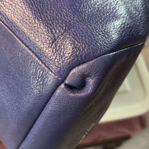 Coach  Madison Phoebe  pebble leather Royal blue  triple compart. Shoulder Bag - Picture 15 of 17